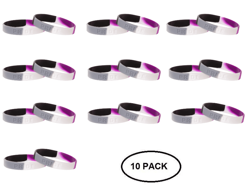 10 Pack Asexual Silicone Bracelets - The Awareness Company