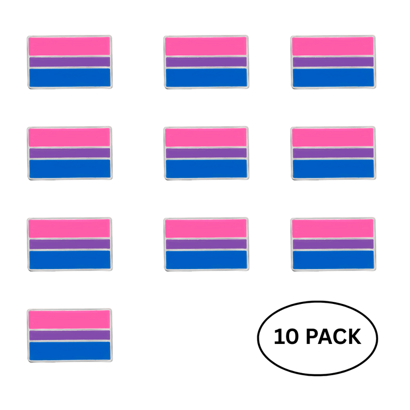 10 Pack Bisexual Flag Pins - The Awareness Company