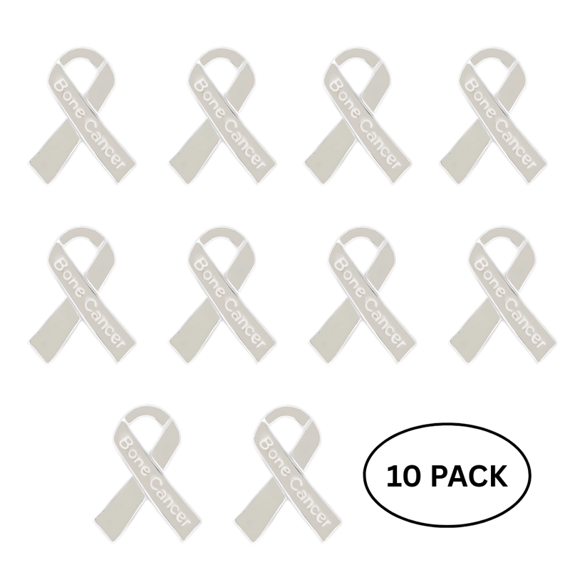 10 Pack Bone Cancer Awareness Ribbon Pins - The Awareness Company