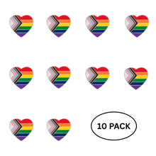 Load image into Gallery viewer, 10 Pack Daniel Quasar Flag Heart Pins - The Awareness Company