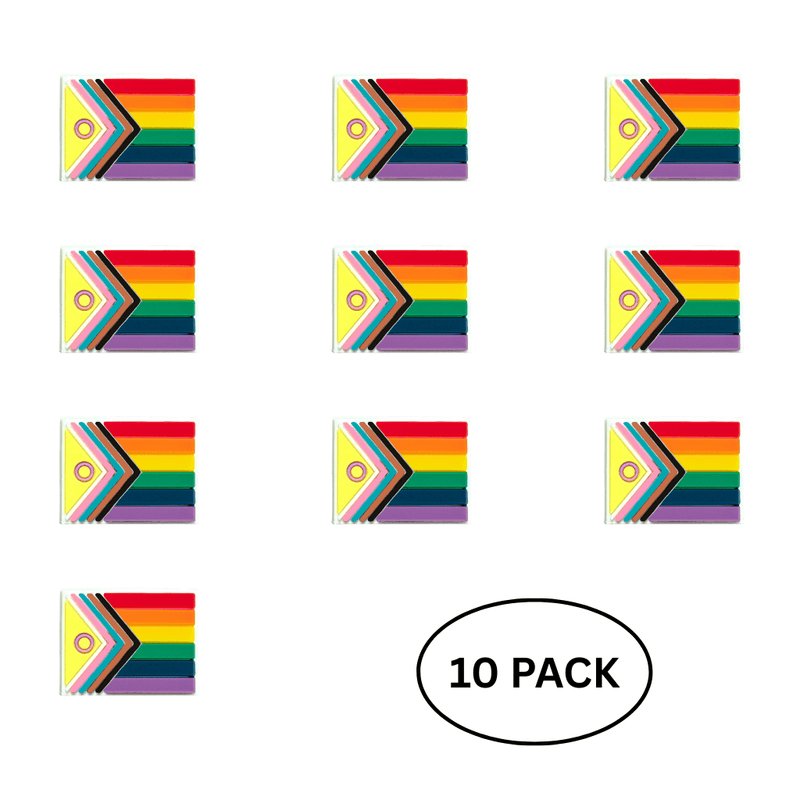 10 Pack Daniel Quasar Intersex - Inclusive Flag Lapel Pins - The Awareness Company