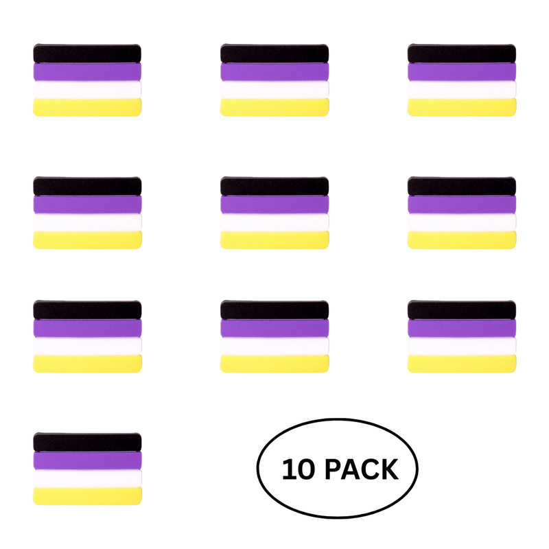 10 Pack Non - Binary Flag Silicone Pins - The Awareness Company