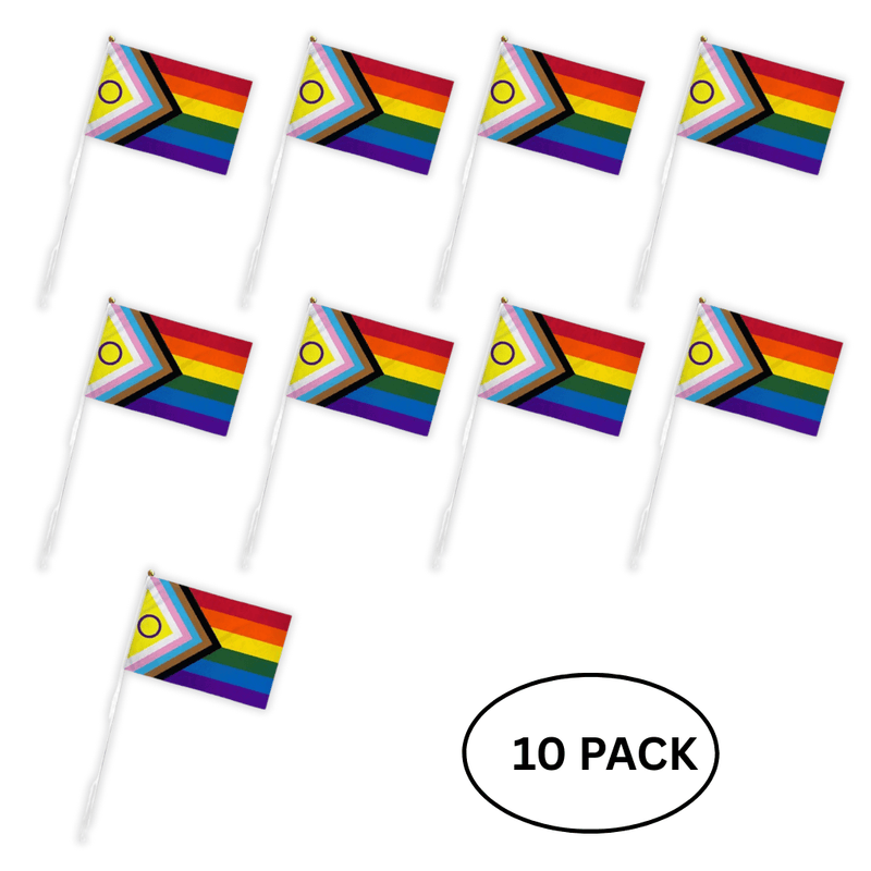 10 Pack Small Daniel Quasar Intersex - Inclusive Flags on a Stick - The Awareness Company