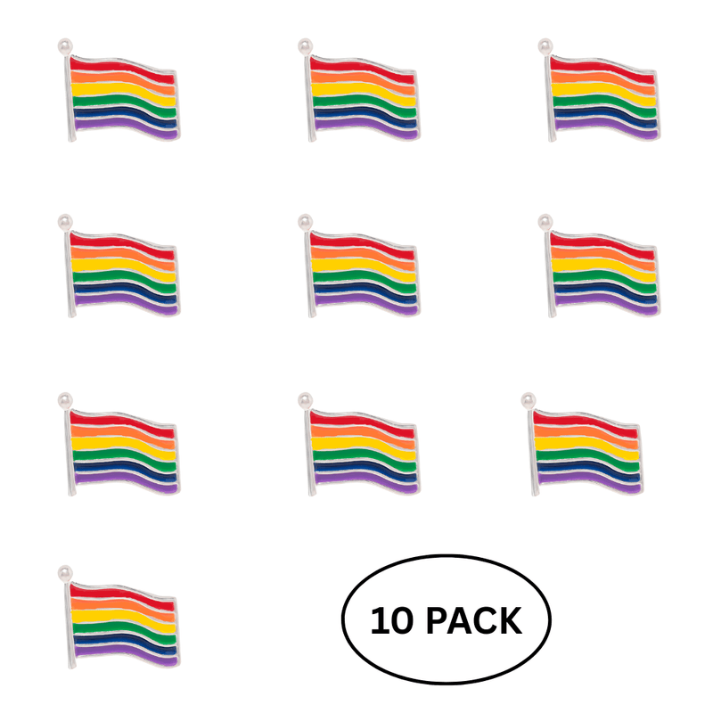 10 Pack Small Rainbow Flag Lapel Pins - The Awareness Company