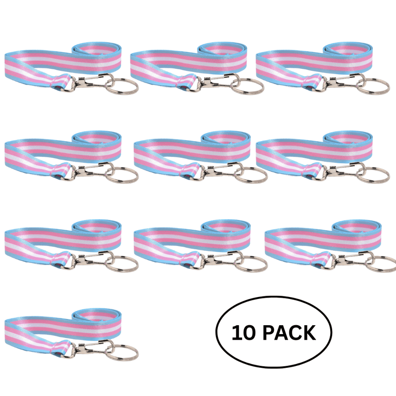 10 Pack Transgender Flag Lanyards - The Awareness Company