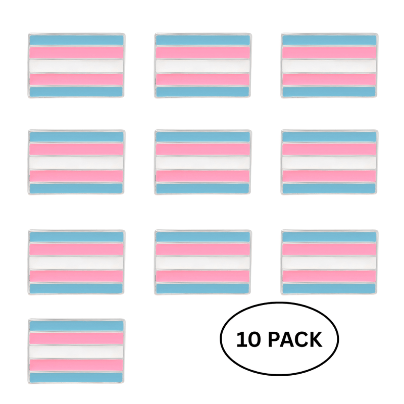 10 Pack Transgender Flag Pins - The Awareness Company