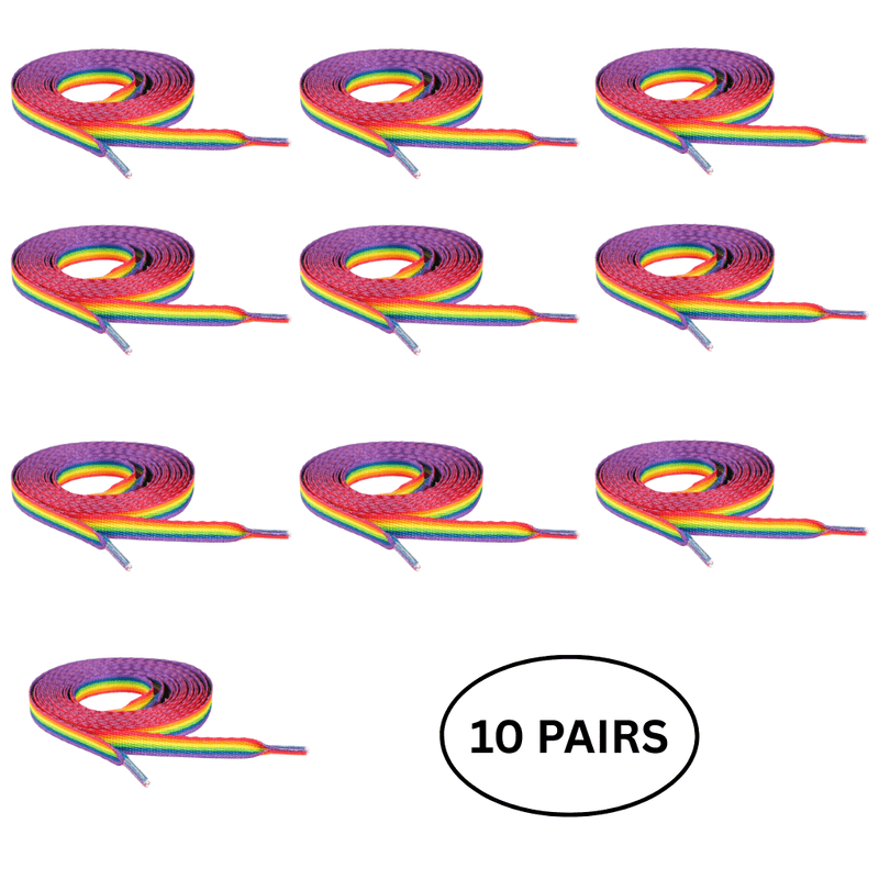 10 Pairs Rainbow Flag Shoe Laces - The Awareness Company