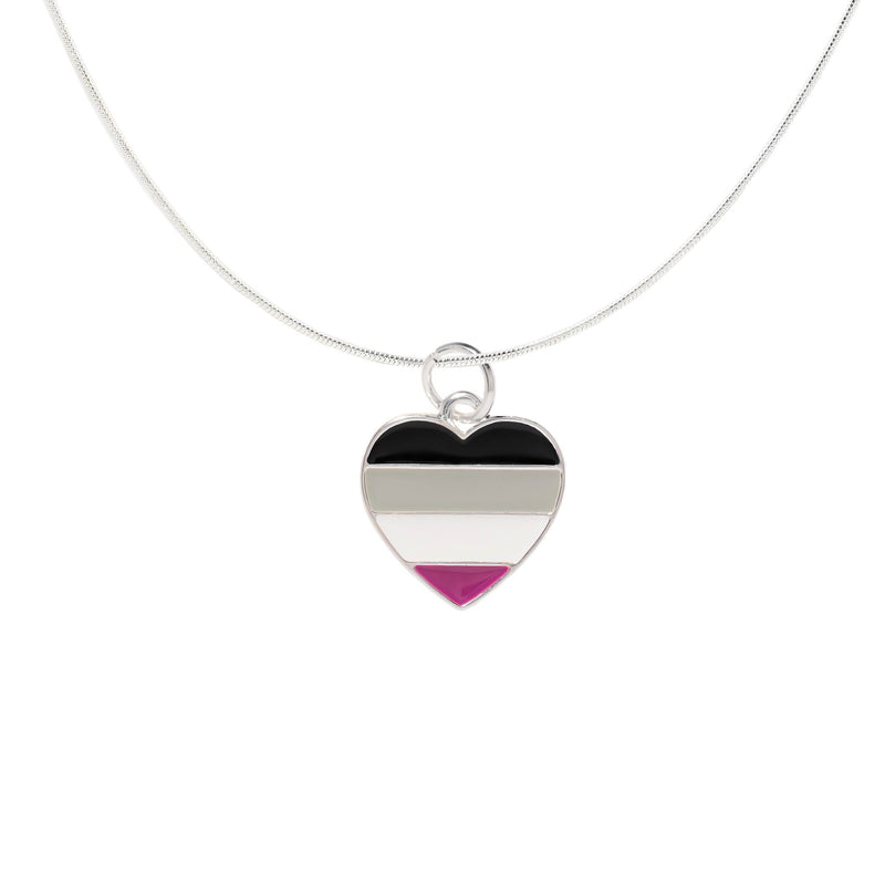 Asexual Flag Heart Necklaces - The Awareness Company