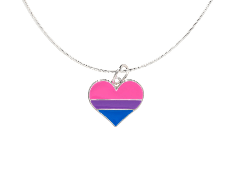 Bisexual Flag Heart Necklaces - The Awareness Company
