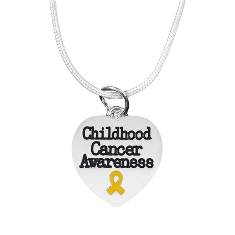 Childhood Cancer Awareness Heart Charm Necklaces - The Awareness Company