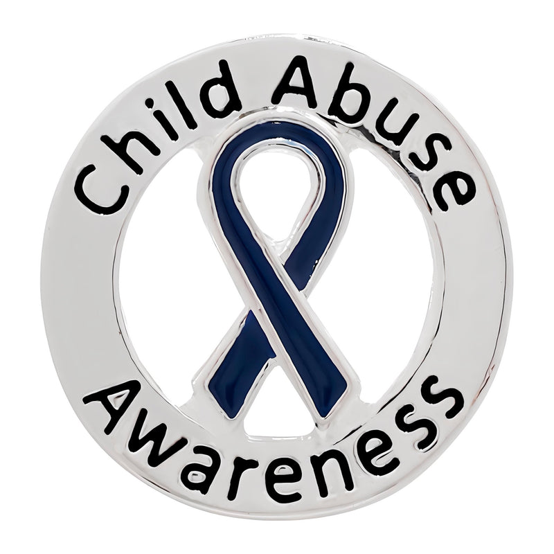 Circle Child Abuse Awareness Ribbon Pins - The Awareness Company