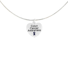 Load image into Gallery viewer, Heart Shaped Colon Cancer Awareness Necklaces - The Awareness Company