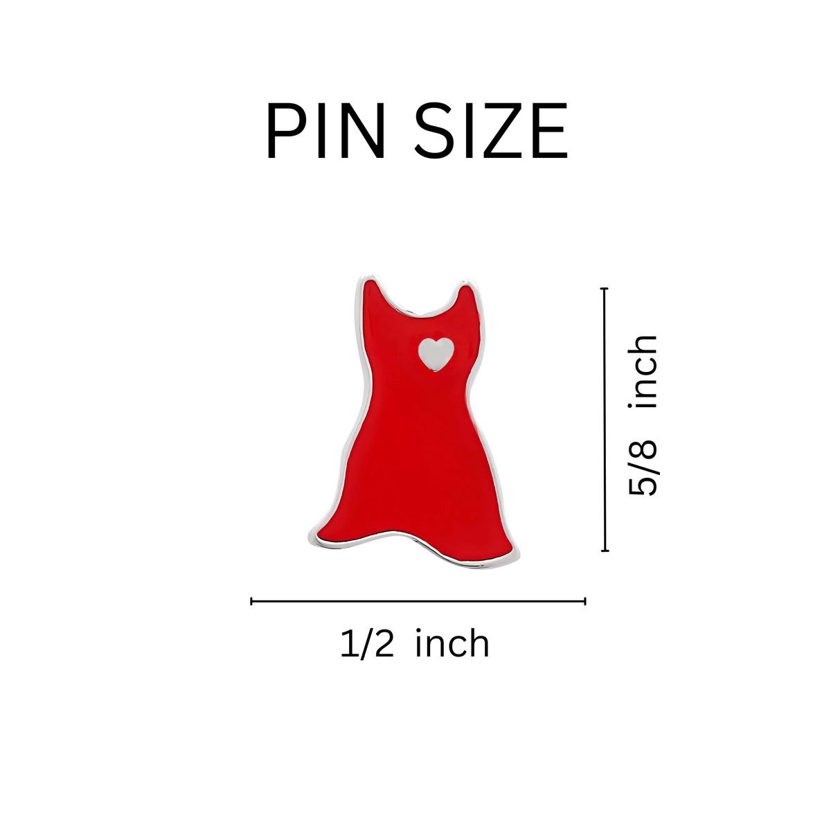 Small Red Dress Shaped Pins