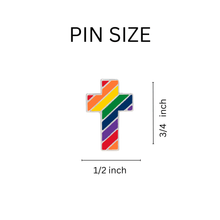 Load image into Gallery viewer, Rainbow Cross Shaped Pins - The Awareness Company