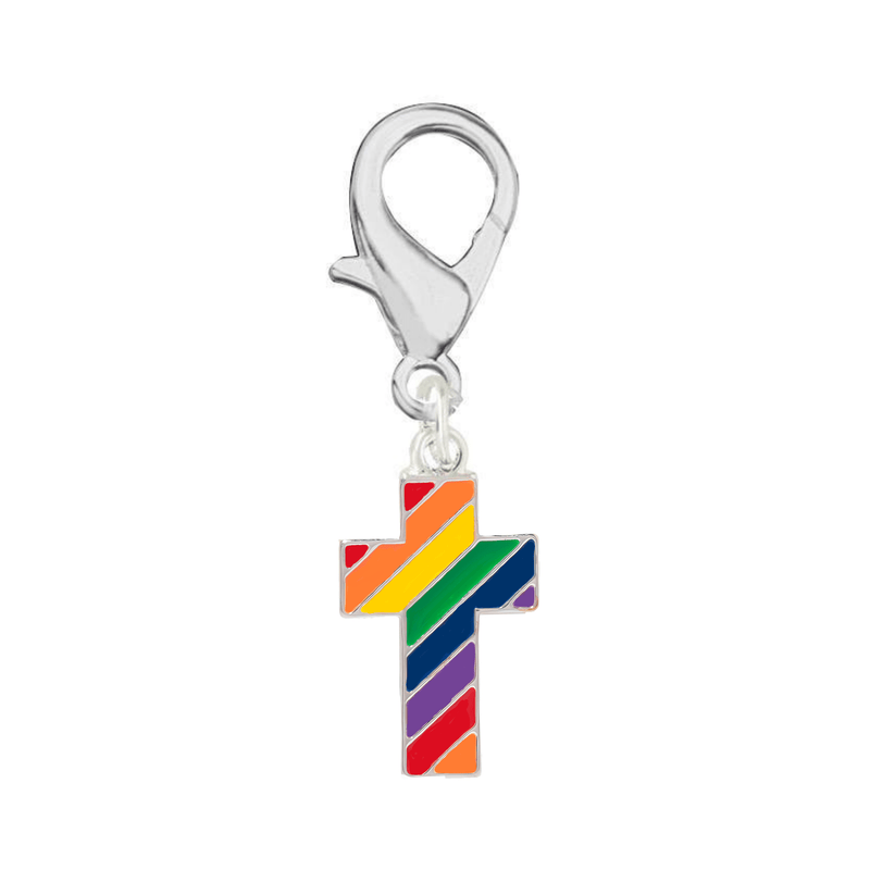 Rainbow Flag Cross Hanging Charms - The Awareness Company