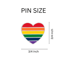 Load image into Gallery viewer, Rainbow Heart Shaped Pins - The Awareness Company