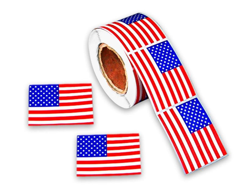 Rectangle American Flag Stickers (250 per Roll) - The Awareness Company