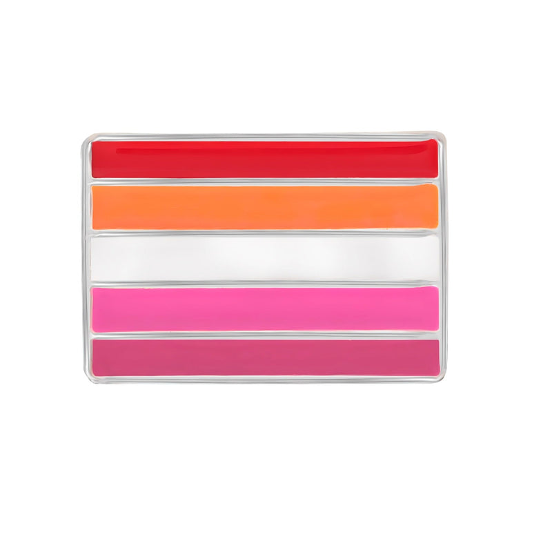 Rectangle Lesbian Sunset Flag Pins - The Awareness Company