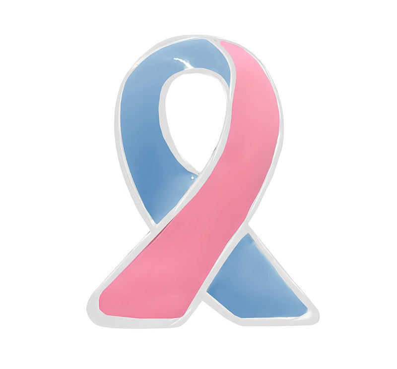 Small Pink & Blue Ribbon Lapel Pins - The Awareness Company