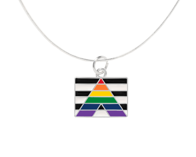 Straight Ally Flag Heart Necklaces - The Awareness Company