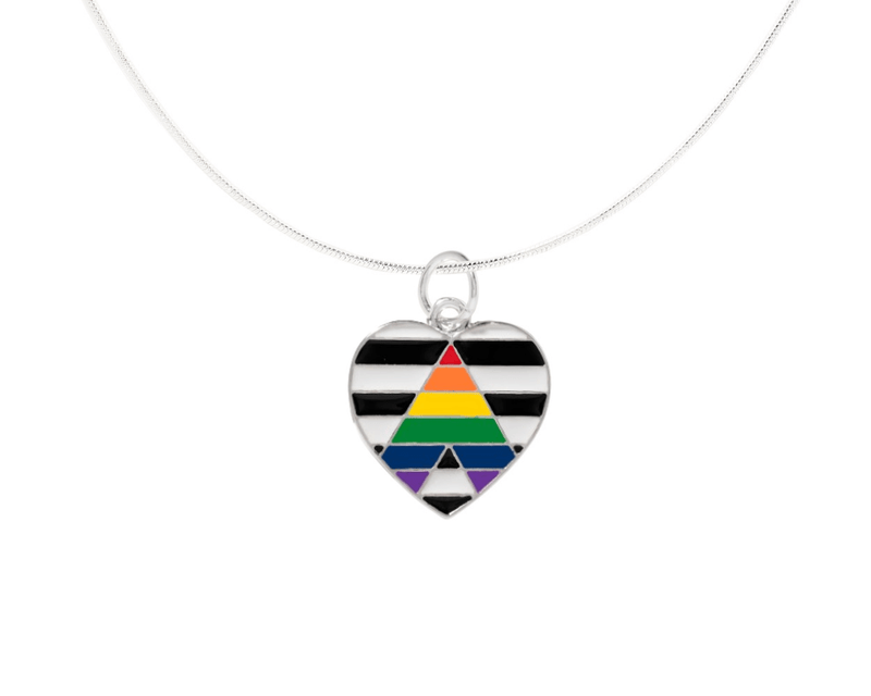 Straight Ally Flag Rectangle Necklaces - The Awareness Company