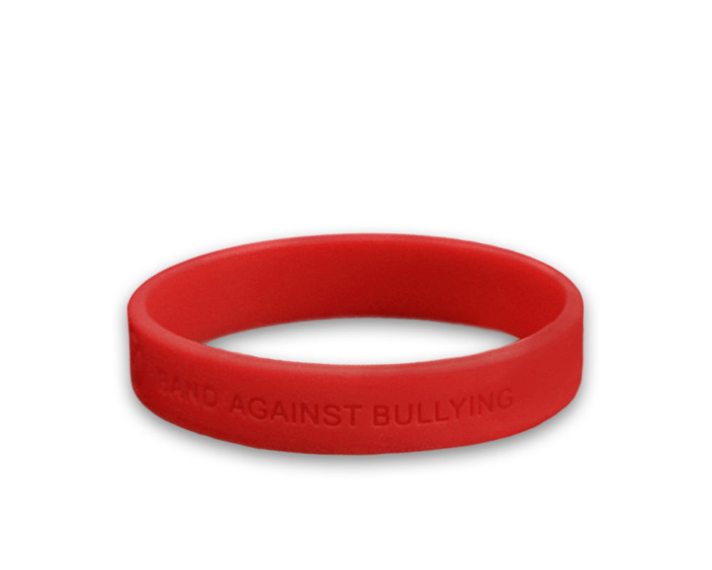 Bulk Red Band Against Bullying Silicone Bracelets Bully Prevention The Awareness Company