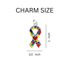 Load image into Gallery viewer, Autism Ribbon with Red Heart Design Retractable Bracelets - The Awareness Company