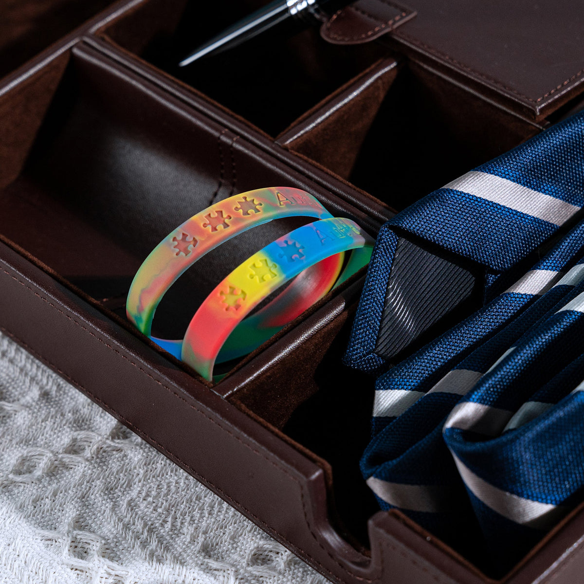 Sensibilisation Autisme Bleu Lot De 6 Bracelets Autisme En Silicone Bleu - Sensibilisation Et Soutien Bracelet Puzzle Bleu