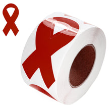 Load image into Gallery viewer, Burgundy Ribbon Stickers (250 per Roll) - The Awareness Company