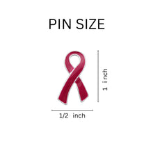 Load image into Gallery viewer, Large Burgundy Ribbon Pins - The Awareness Company