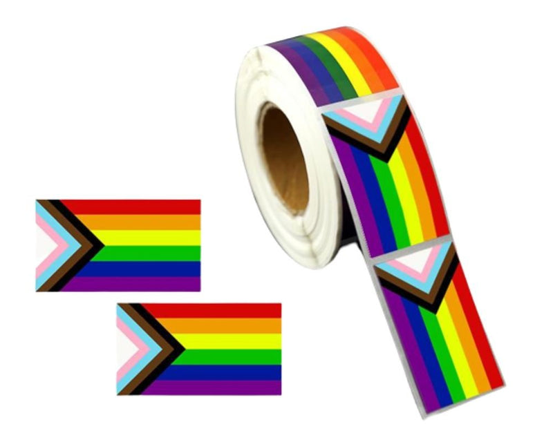 Large Rectangle Daniel Quasar Flag Stickers (250 per Roll) - The Awareness Company