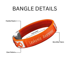 Load image into Gallery viewer, Leukemia Awareness Orange Ribbon Bangle Bracelets - The Awareness Company