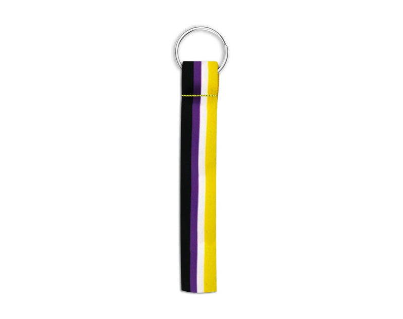 Nonbinary Flag Lanyard Style Keychains - The Awareness Company