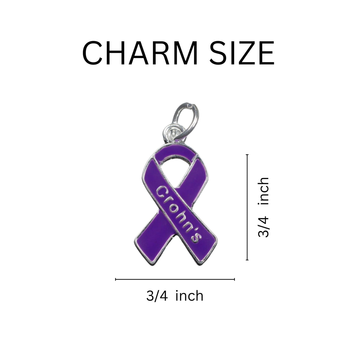 Bulk Purple Ribbon Crohn's Disease Awareness Charm Retractable ...