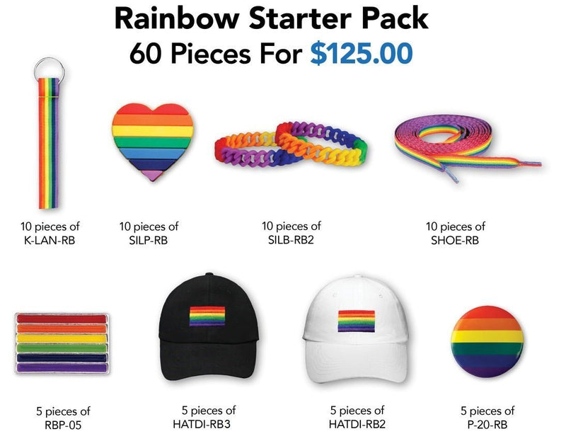Rainbow Gay Pride Variety Bundle (Small - 60 Pieces) - The Awareness Company