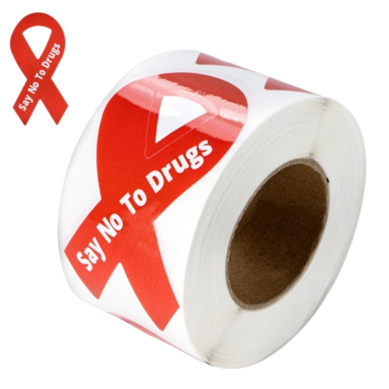 Red Ribbon Say No to Drugs Stickers Red Ribbon Week Stickers (Stickers) - The Awareness Company