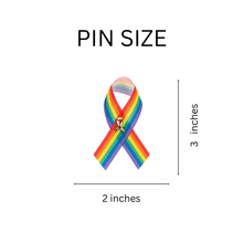 Load image into Gallery viewer, Satin Rainbow Ribbon Pins - The Awareness Company