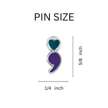 Load image into Gallery viewer, Semicolon Suicide Prevention & Awareness Lapel Pins - The Awareness Company