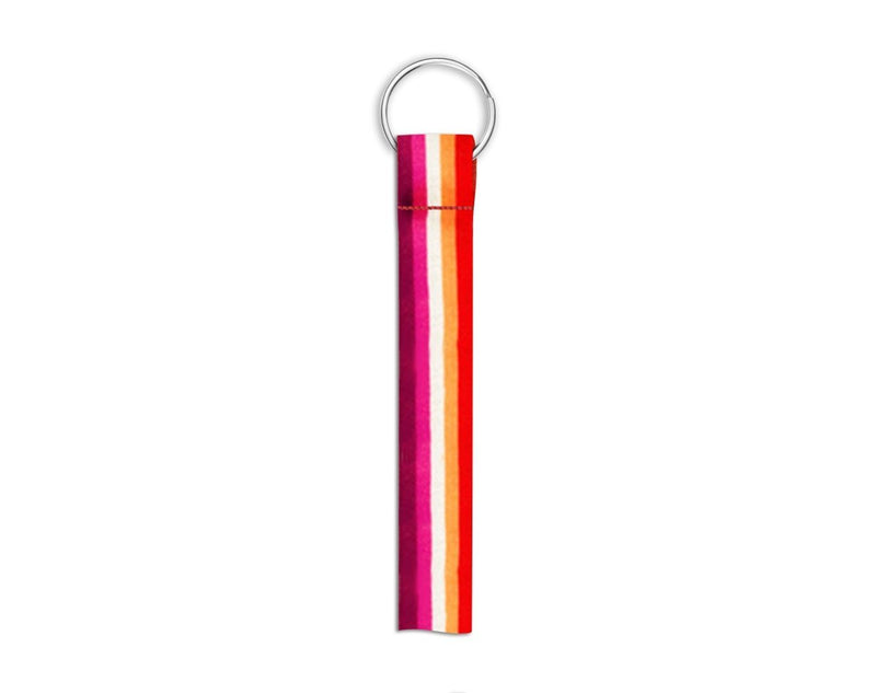 Sunset Lesbian Flag Lanyard Style Keychains - The Awareness Company
