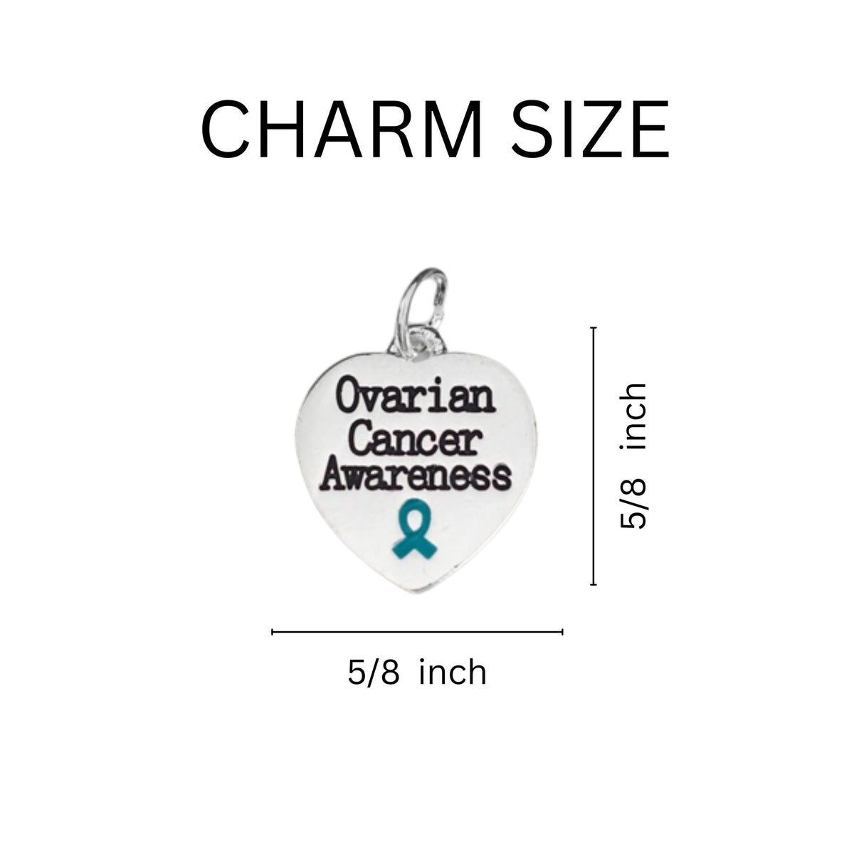 Ovarian Cancer Awareness Teal Ribbon Clip-on Charm Necklace - Support & Survivor Jewelry Gift