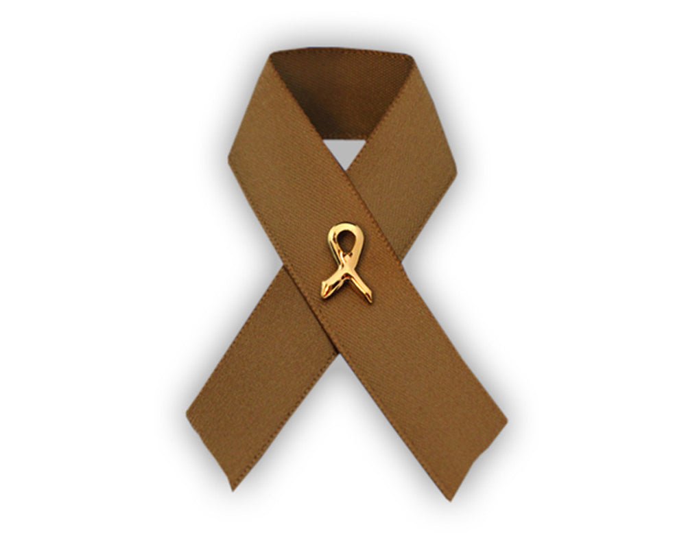 Bulk Brown Ribbon Pins for Tobacco Awareness – The Awareness Company