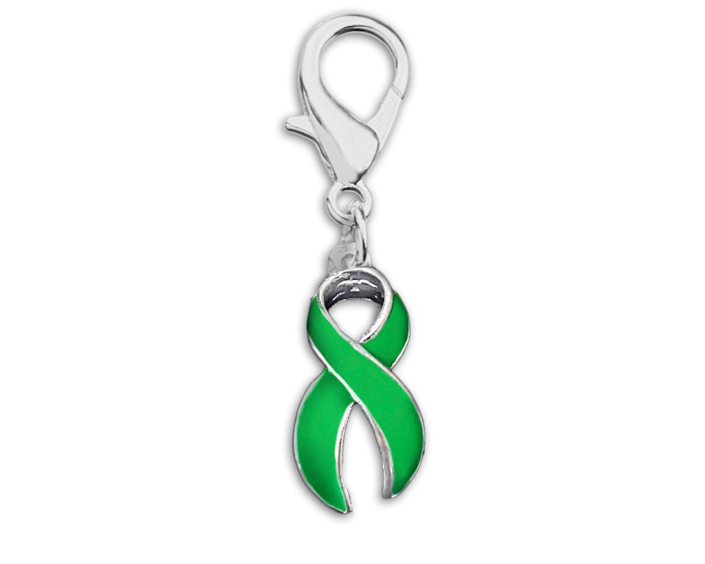 Green Ribbon Hanging Charms for Mental Health & Cerebral Palsy ...