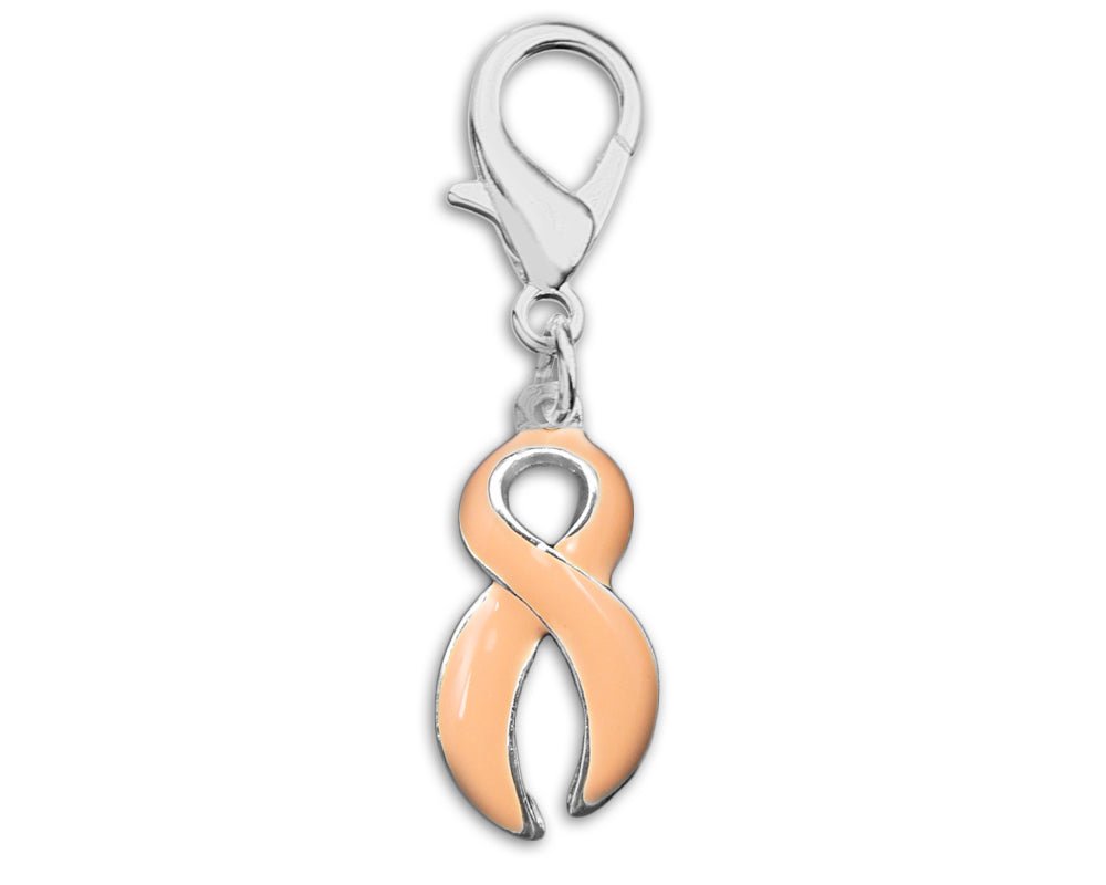 Bulk Peach Ribbon Hanging Charms for Uterine Cancer & Endometrial ...