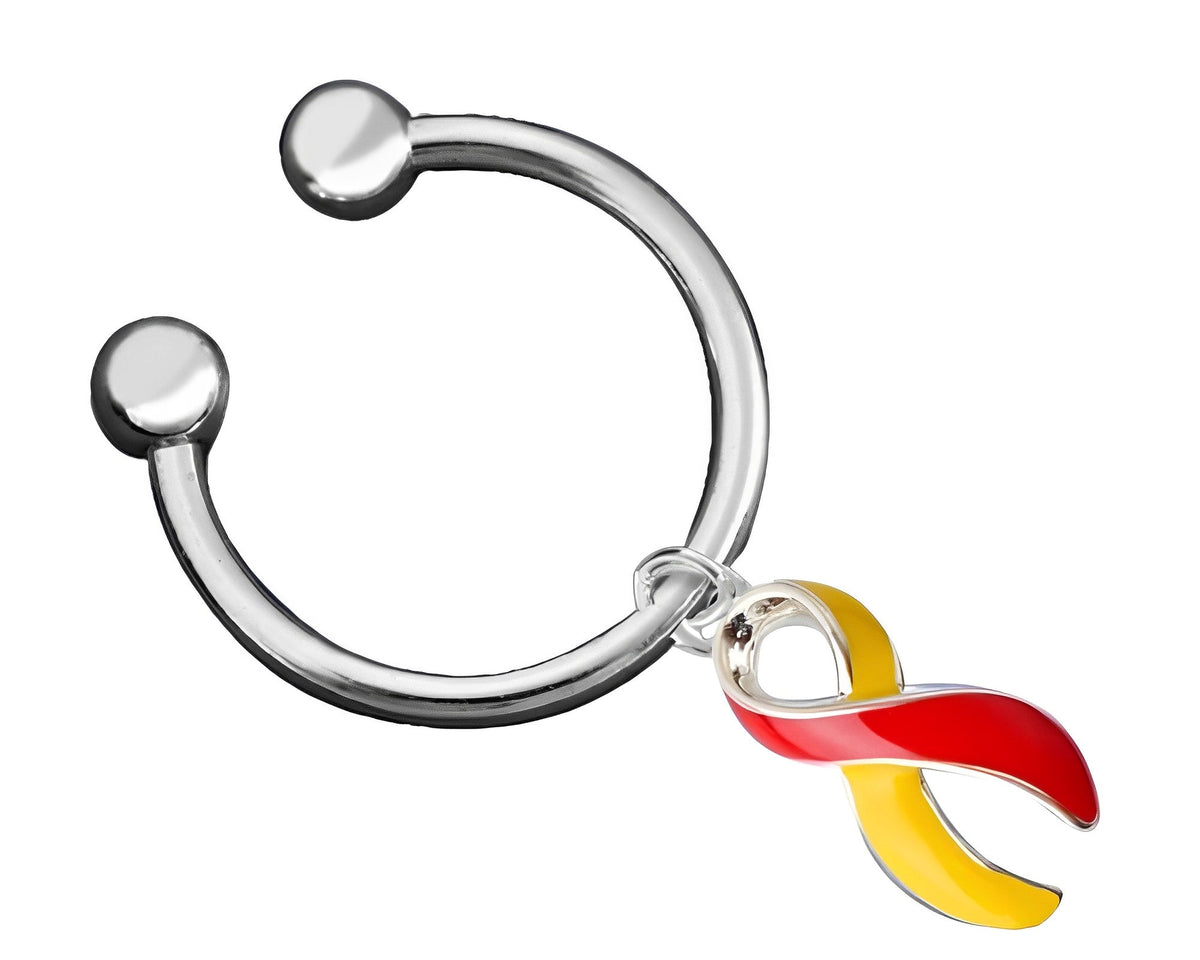Red & Yellow Ribbon Keychains for COVID-19, Coronavirus, Hepatitis C ...