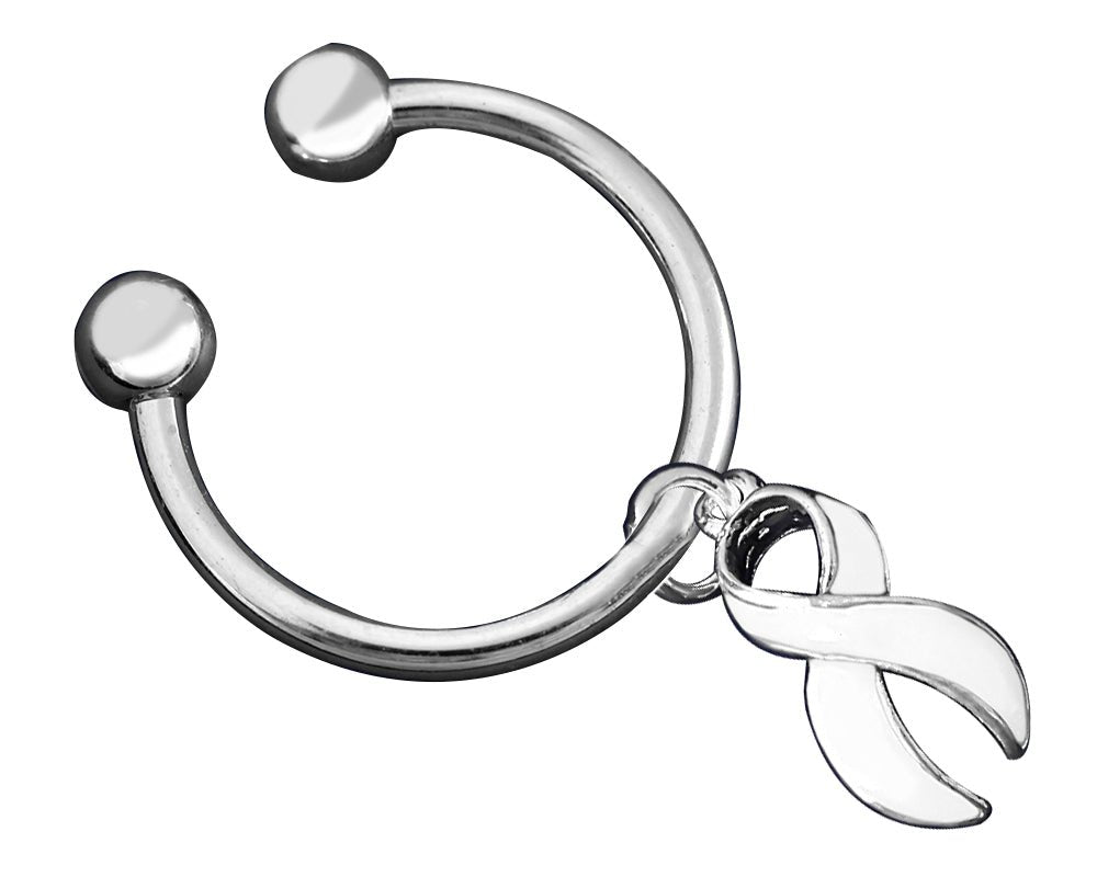 White Ribbon Keychains for Bone Cancer and Lung Cancer Awareness – The ...