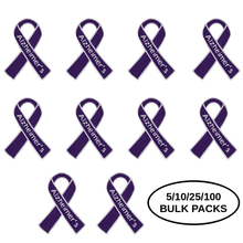Load image into Gallery viewer, Bulk Pack Alzheimer's Awareness Ribbon Pins - The Awareness Company