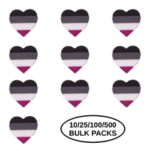 Load image into Gallery viewer, Bulk Pack Asexual Flag Heart Silicone Pins - The Awareness Company