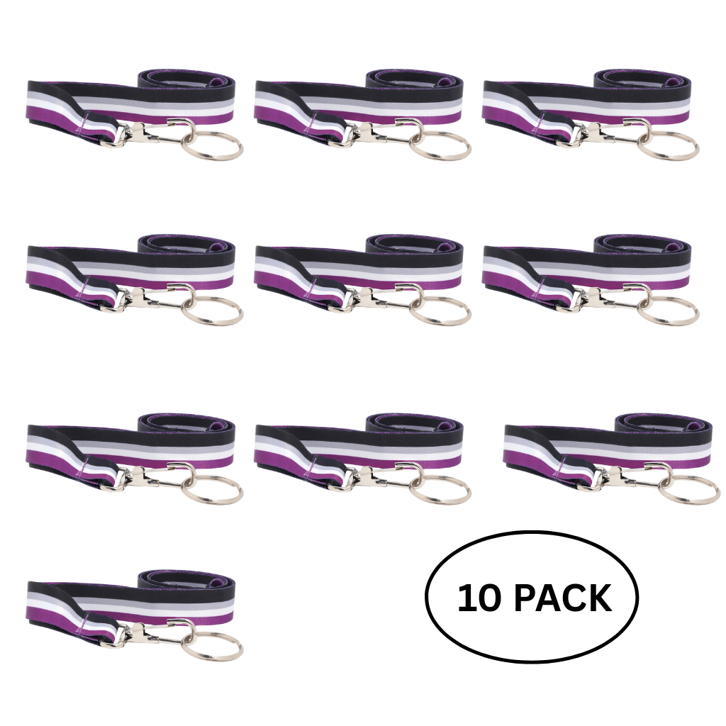 10 Pack Asexual Flag Lanyards - The Awareness Company