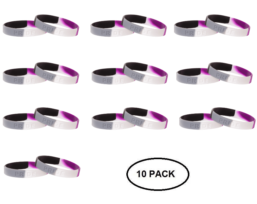 10 Pack Asexual Silicone Bracelets - The Awareness Company