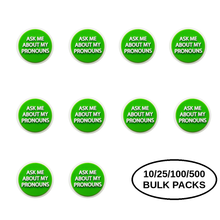 Load image into Gallery viewer, Bulk Pack Ask Me My Pronoun Silicone Pins - The Awareness Company
